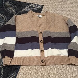 Vigoss Striped Cardigan Sweater